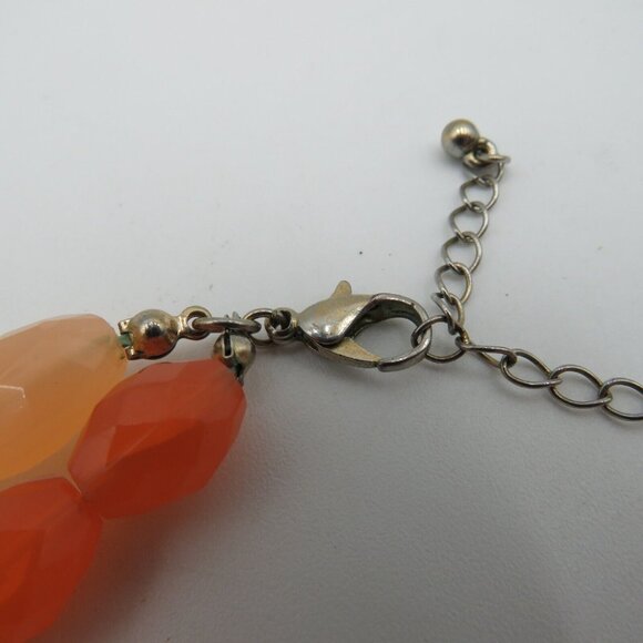Vintage Necklace 16" Double Strand Plastic Faceted Two Tone Orange Beads - Picture 7 of 12